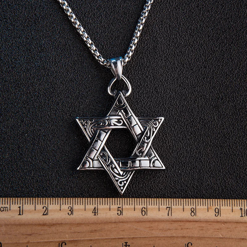 שרשרת מגן דוד בסגנון רטרו לגברים