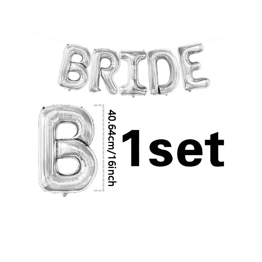 בלוני פויל אותיות BRIDE לבנים