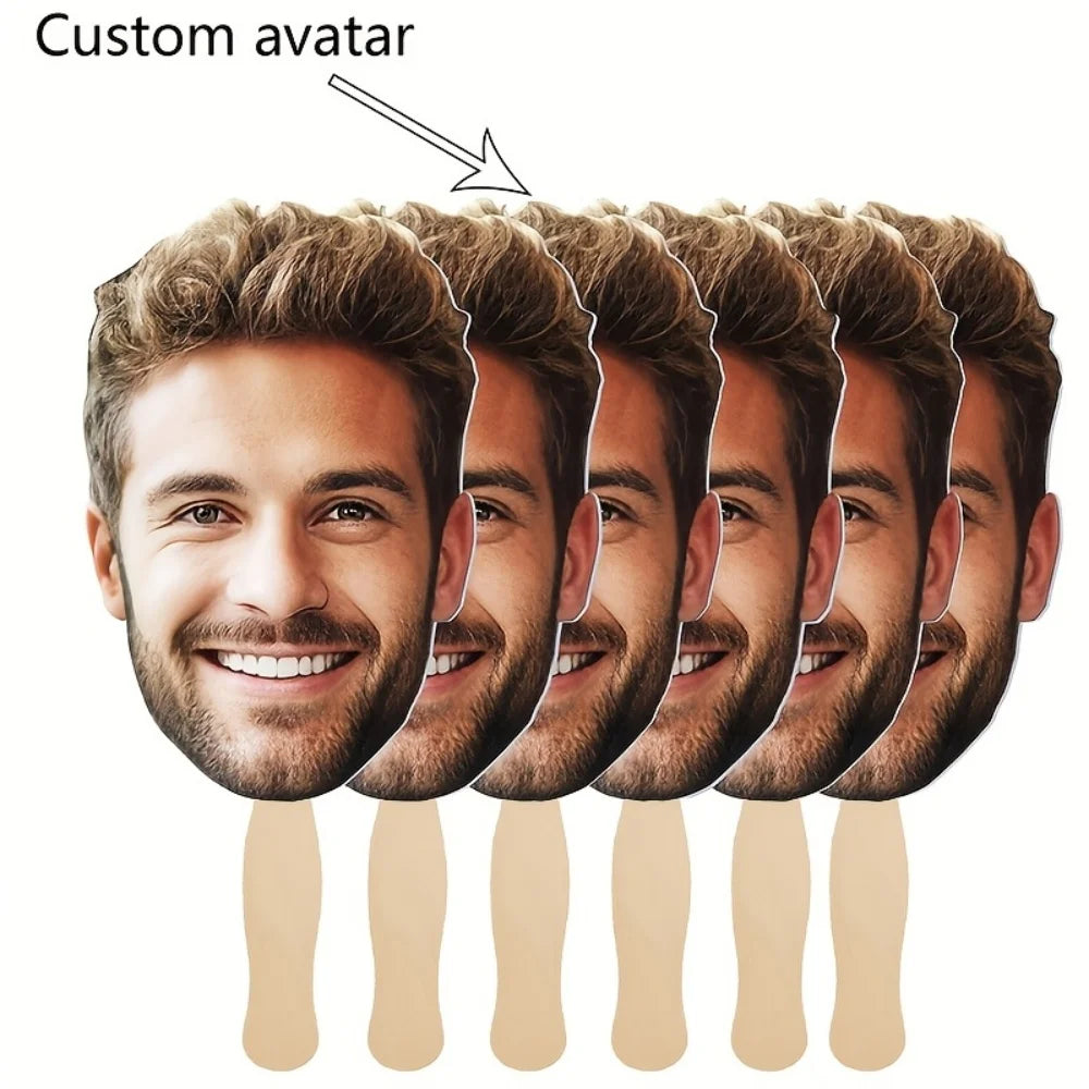 פרצופים על מקל מתמונה אישית לצילומים ולאירועים
