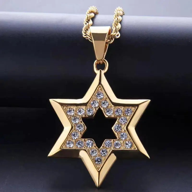תליון מגן דוד נוצץ בסגנון היפ־הופ