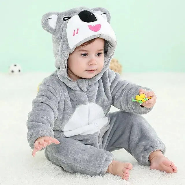 תחפושת קיגורומי דינוזאור לתינוקות ופעוטות, סרבל פלנל עם קפוצ'ון, פיג'מת אוברול לליל כל הקדושים, לבנים ובנות, גילאי 0-4 שנים
