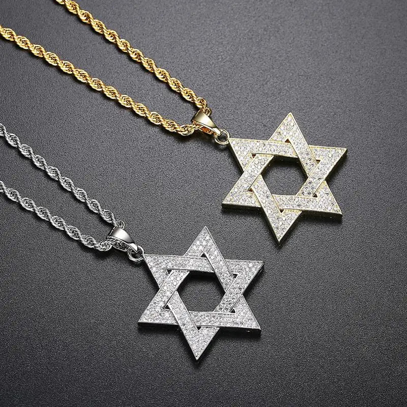 תליון מגן דוד נוצץ בסגנון היפ־הופ