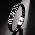 צמיד עור קלוע לגברים עם מגן דוד
