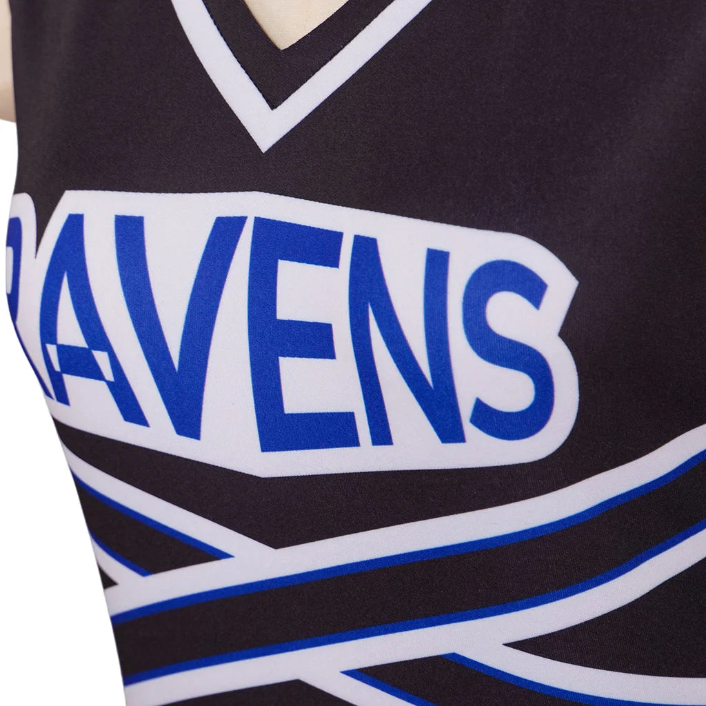 Костюм чирлидерши One Tree Hill: синее платье Ravens с принтом, школьная форма для косплея, сексуальный комплект из топа и юбки