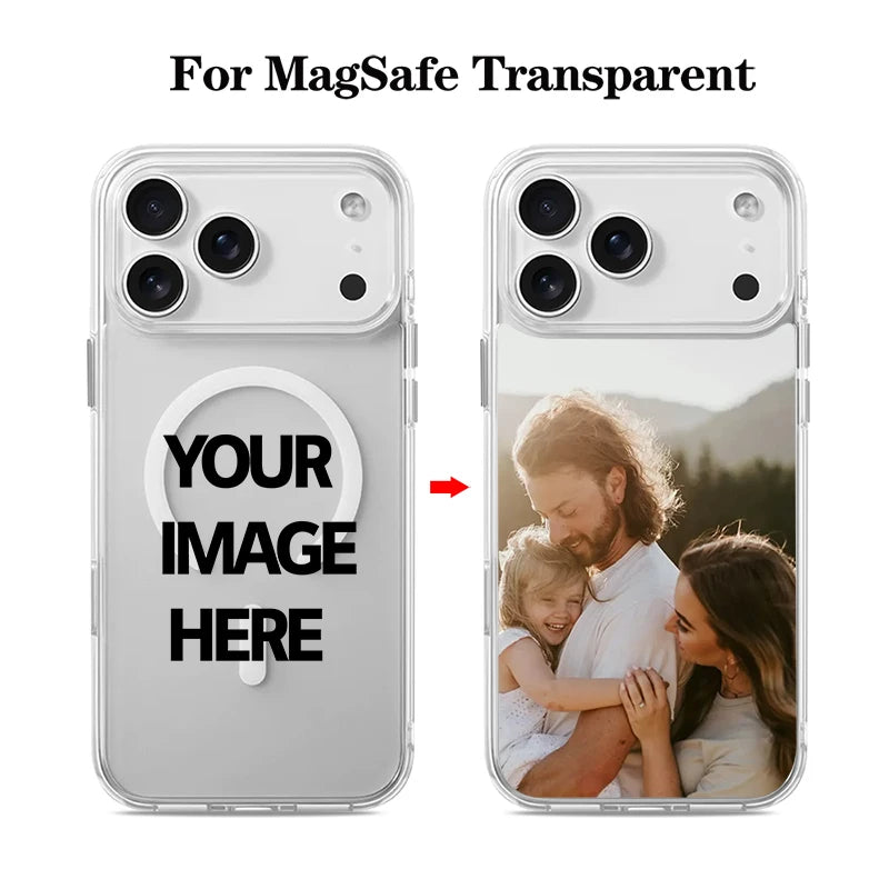 כיסוי שקוף MagSafe לאייפון עם ציור אישי