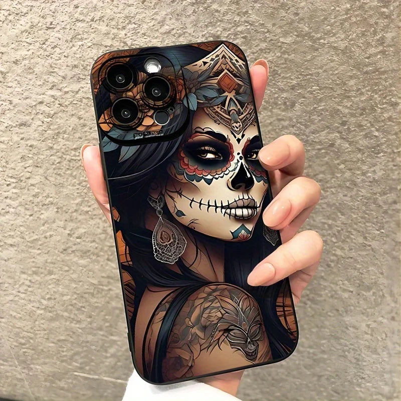 כיסוי לאייפון עם גולגולת וקעקועים