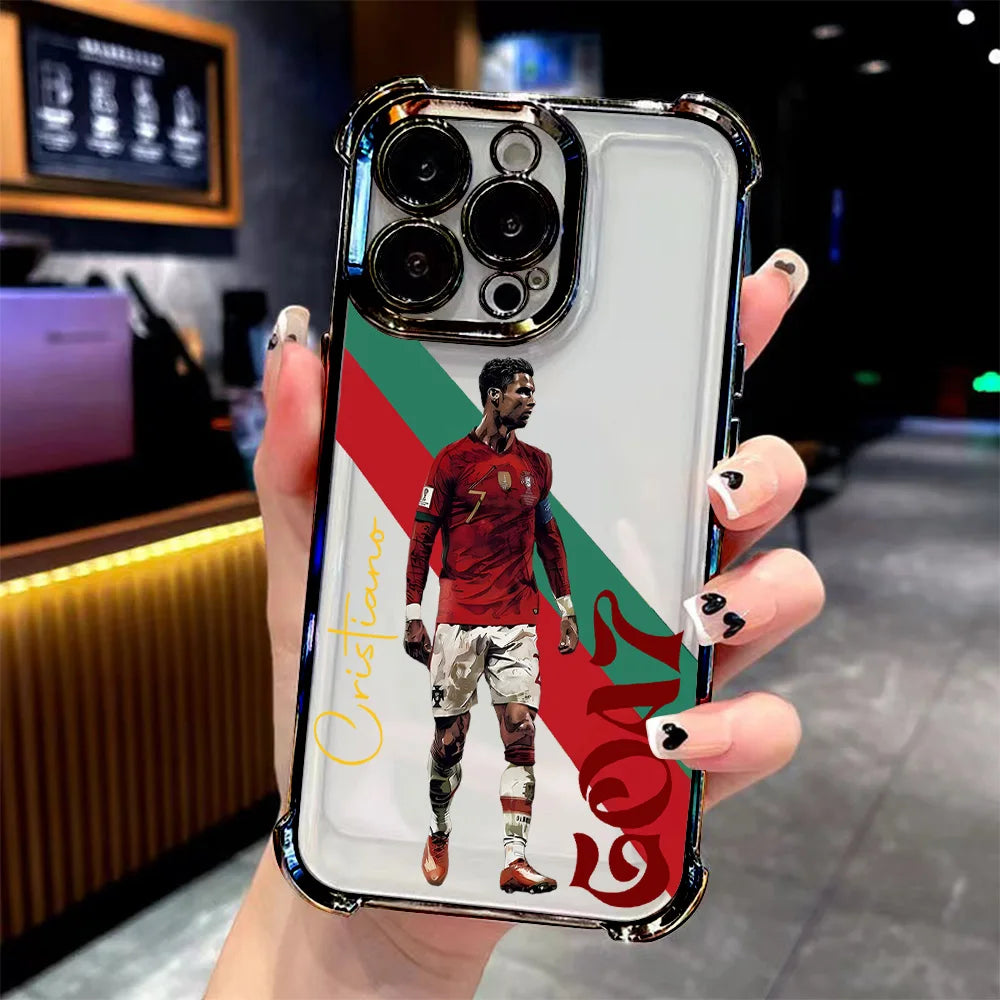 כיסוי לאייפון בעיצוב רונאלדו CR7 מוזהב