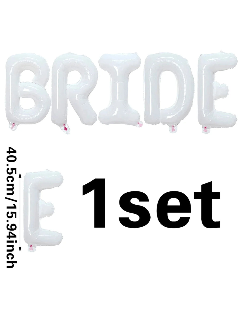 בלוני פויל אותיות BRIDE לבנים