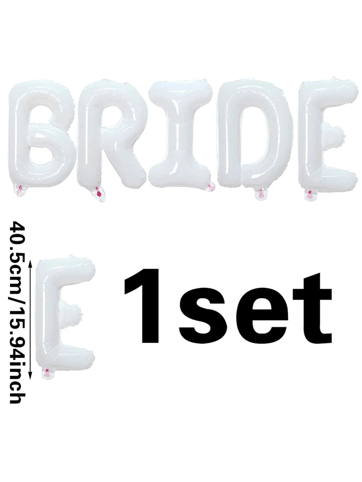 בלוני פויל אותיות BRIDE לבנים