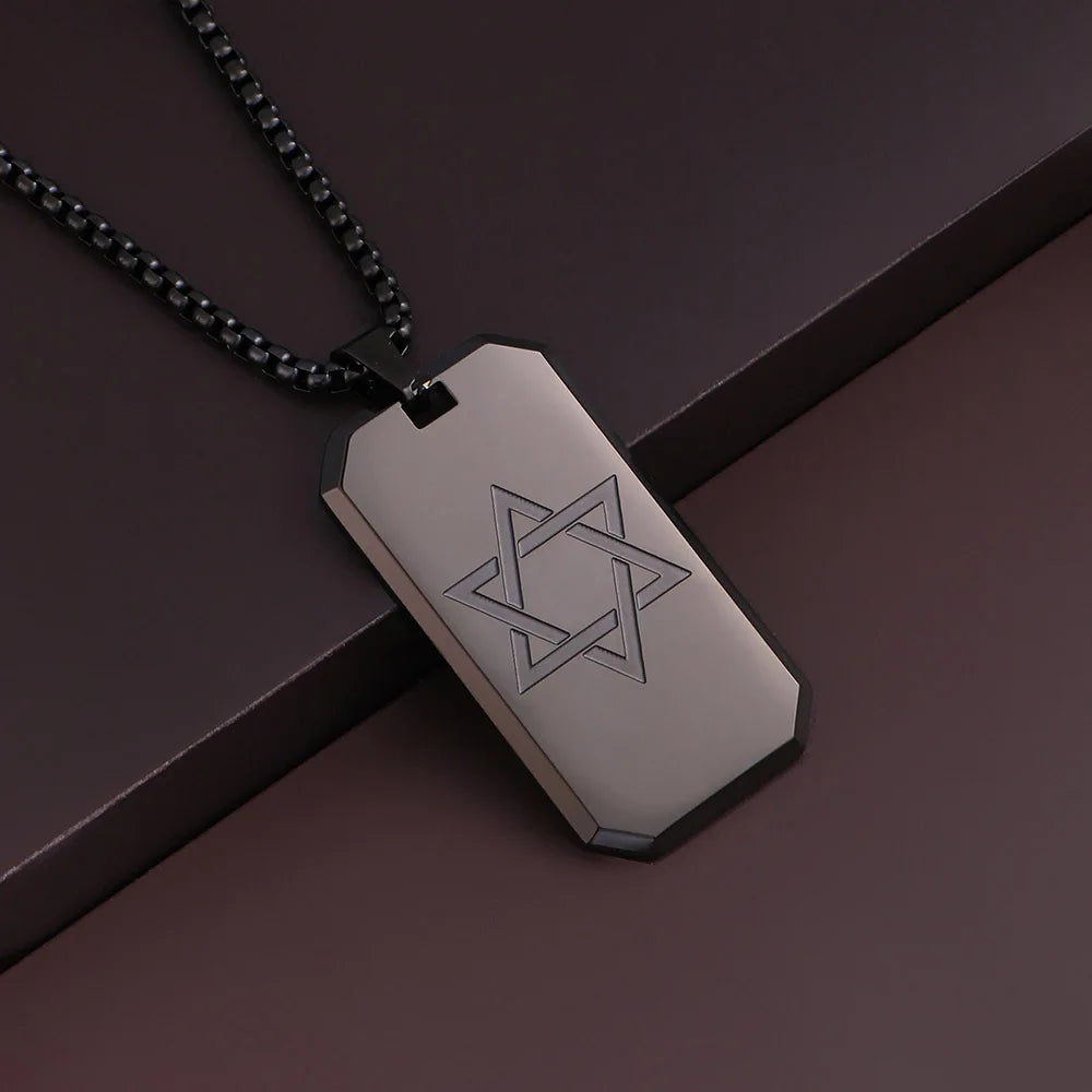 שרשרת מגן דוד מינימליסטית לגברים מנירוסטה