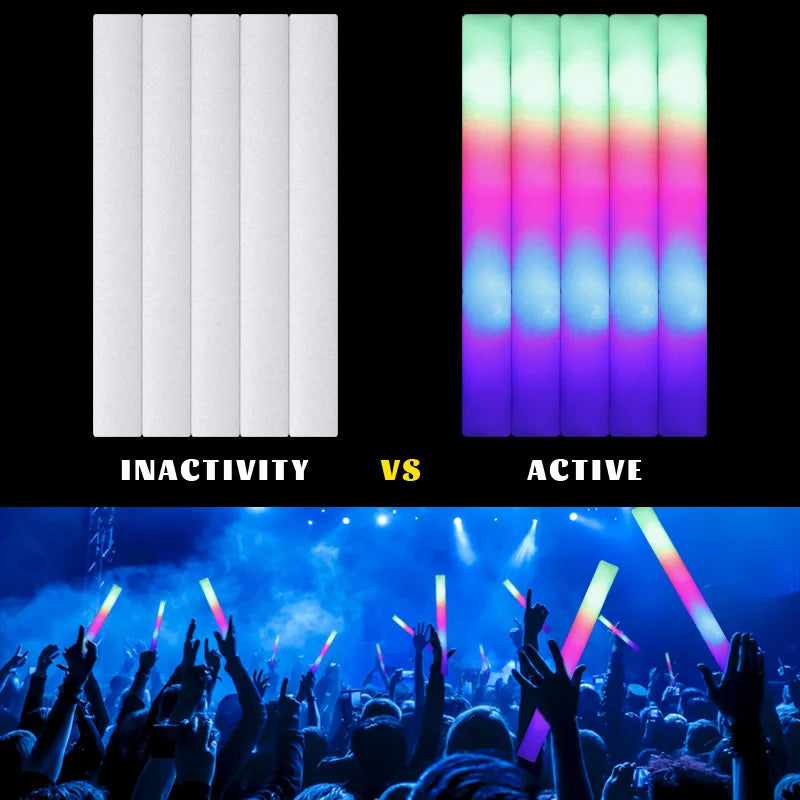 מקלות קצף זוהרים לד למסיבות – 15 או 30 יחידות