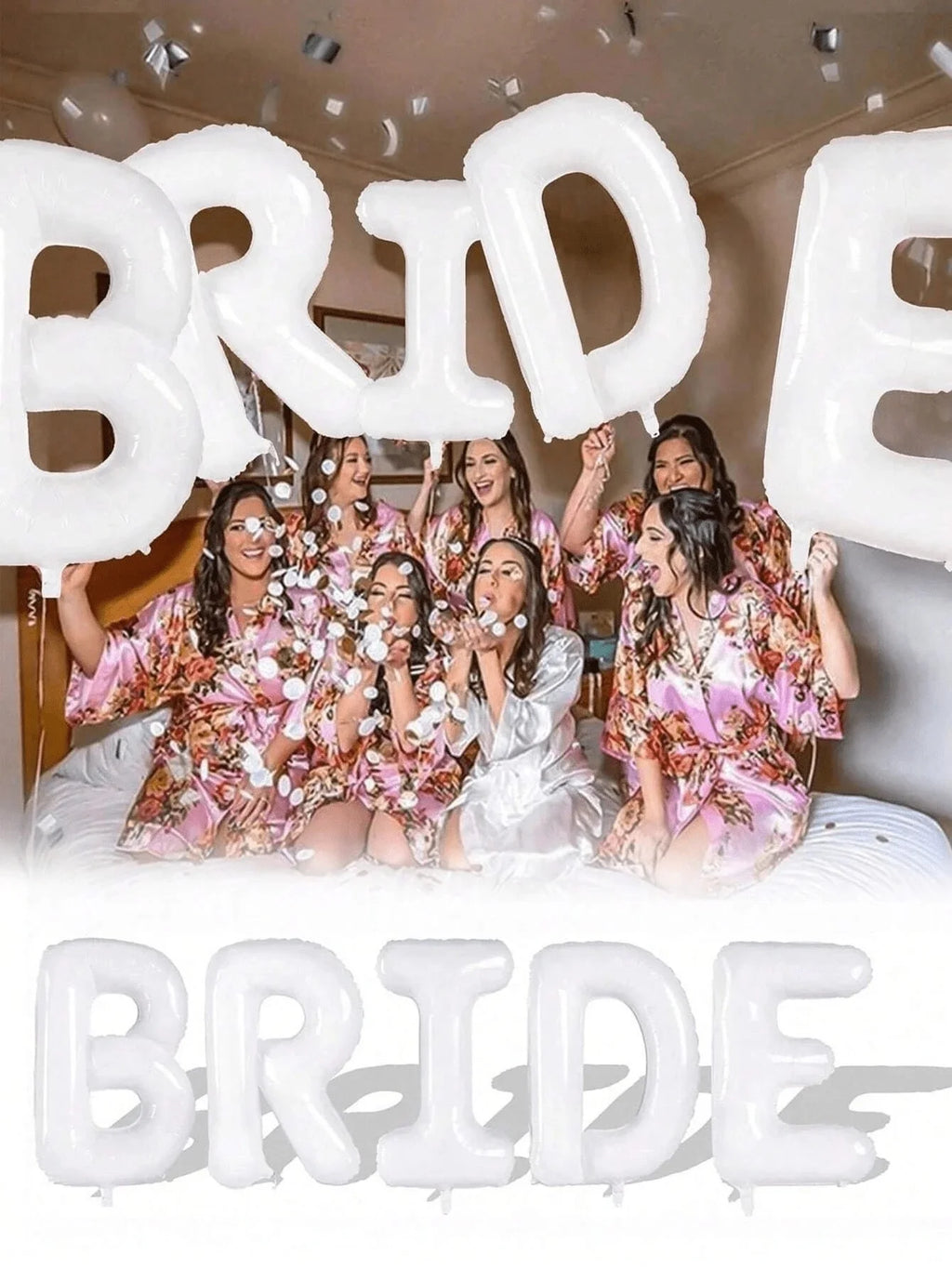 בלוני פויל אותיות BRIDE לבנים