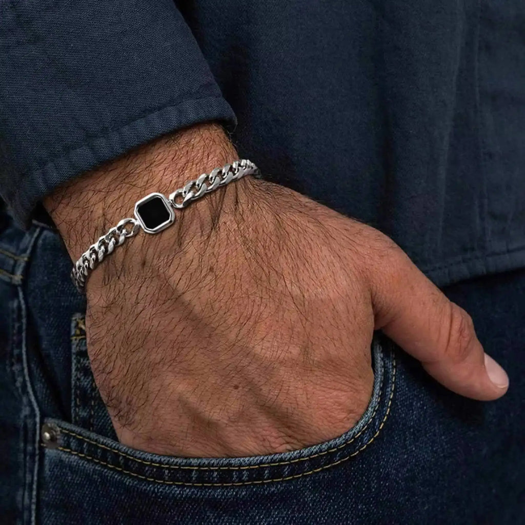 צמיד חוליות מתכוונן לגברים מנירוסטה