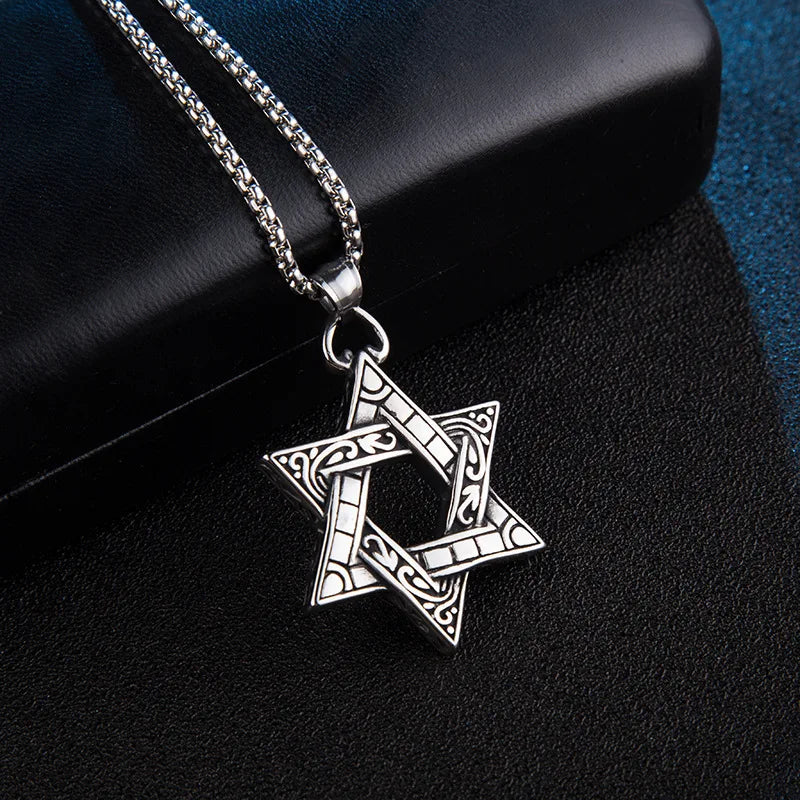 שרשרת מגן דוד בסגנון רטרו לגברים